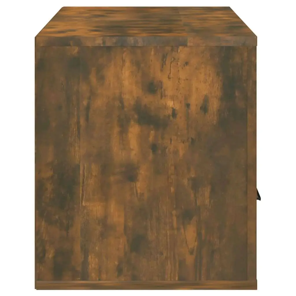 TV Cabinet Smoked Oak Media Storage Unit 100cm Engineered Wood