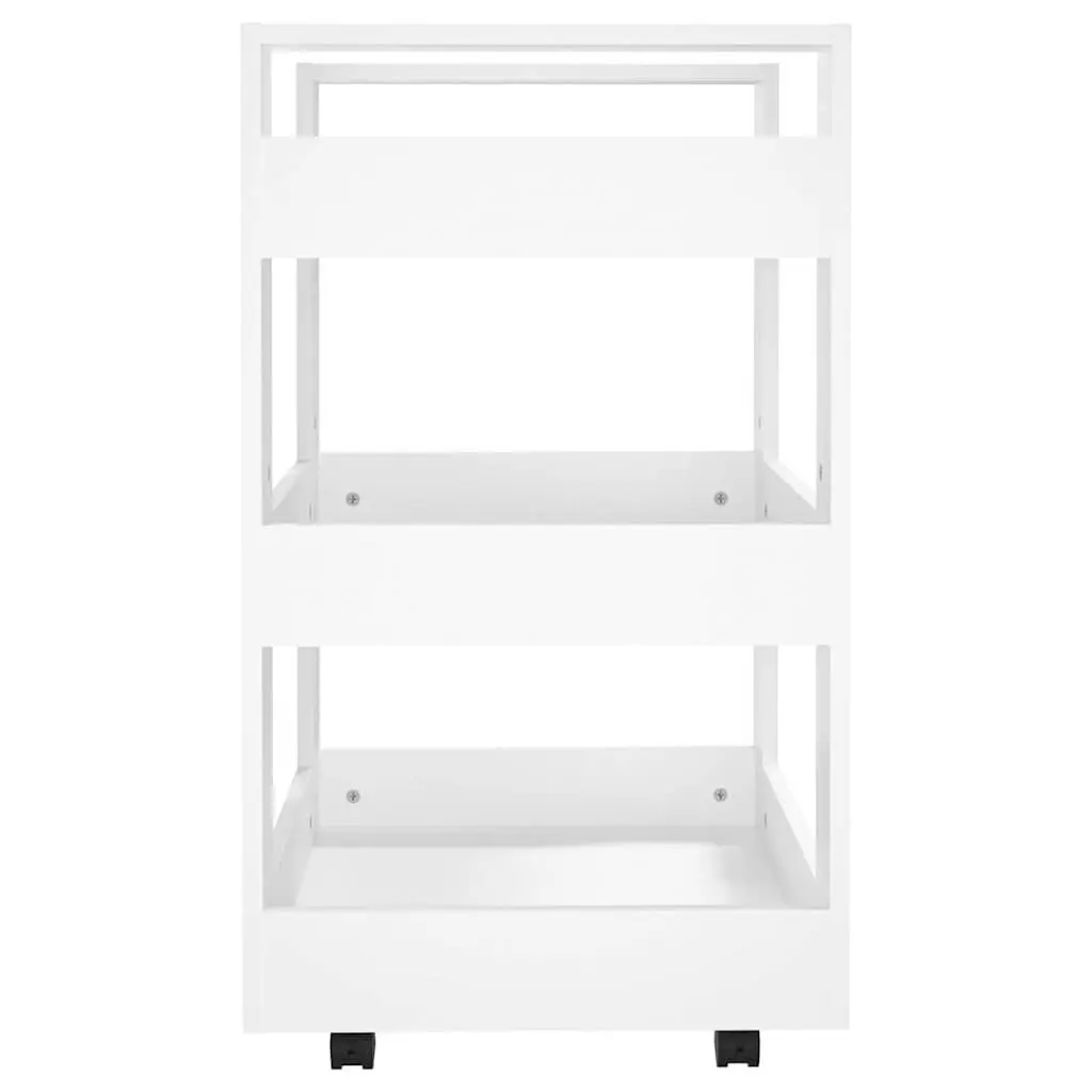 Kitchen Cart Engineered Wood 3-Shelf White Mobile Trolley 60x45x80 cm