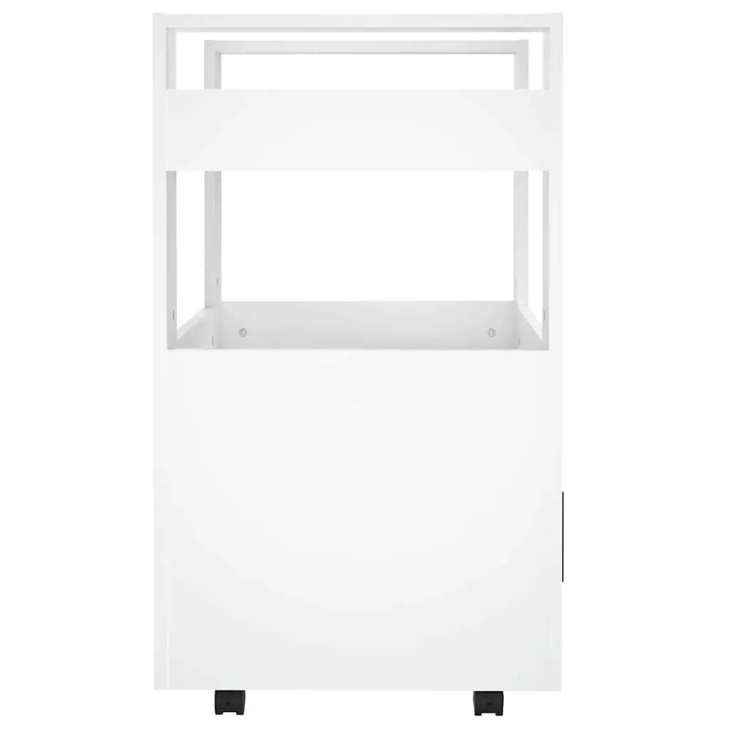 White Kitchen Trolley Storage Organizer with Wheels 60x45x80 cm