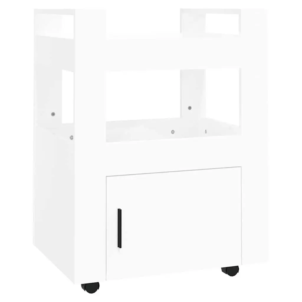 White Kitchen Trolley Storage Cart 60x45x80cm
