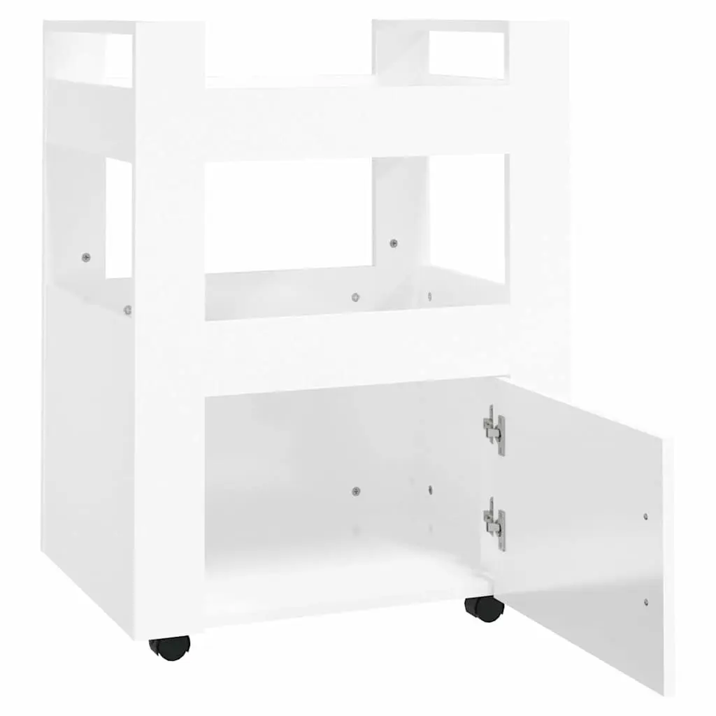 White Kitchen Trolley Storage Cart 60x45x80cm