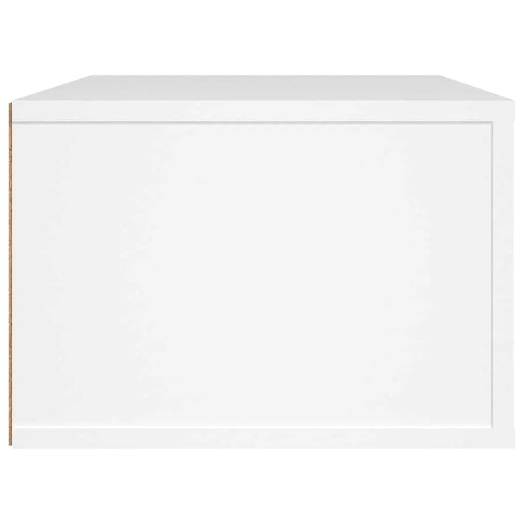 Hanging TV Cabinet White Wall-Mounted Media Storage Unit Engineered Wood 80 x 36 x 25 cm