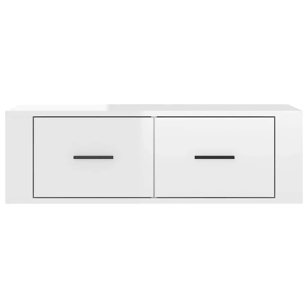 TV Cabinet Wall-Mounted White Storage Unit 80 x 36 x 25 cm Engineered Wood Drawers