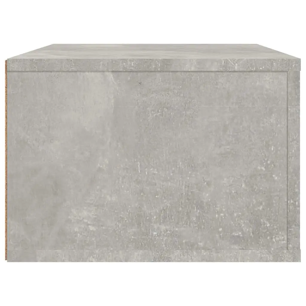 Hanging TV Cabinet Wall-Mounted Grey Engineered Wood Media Unit with 2 Storage Drawers