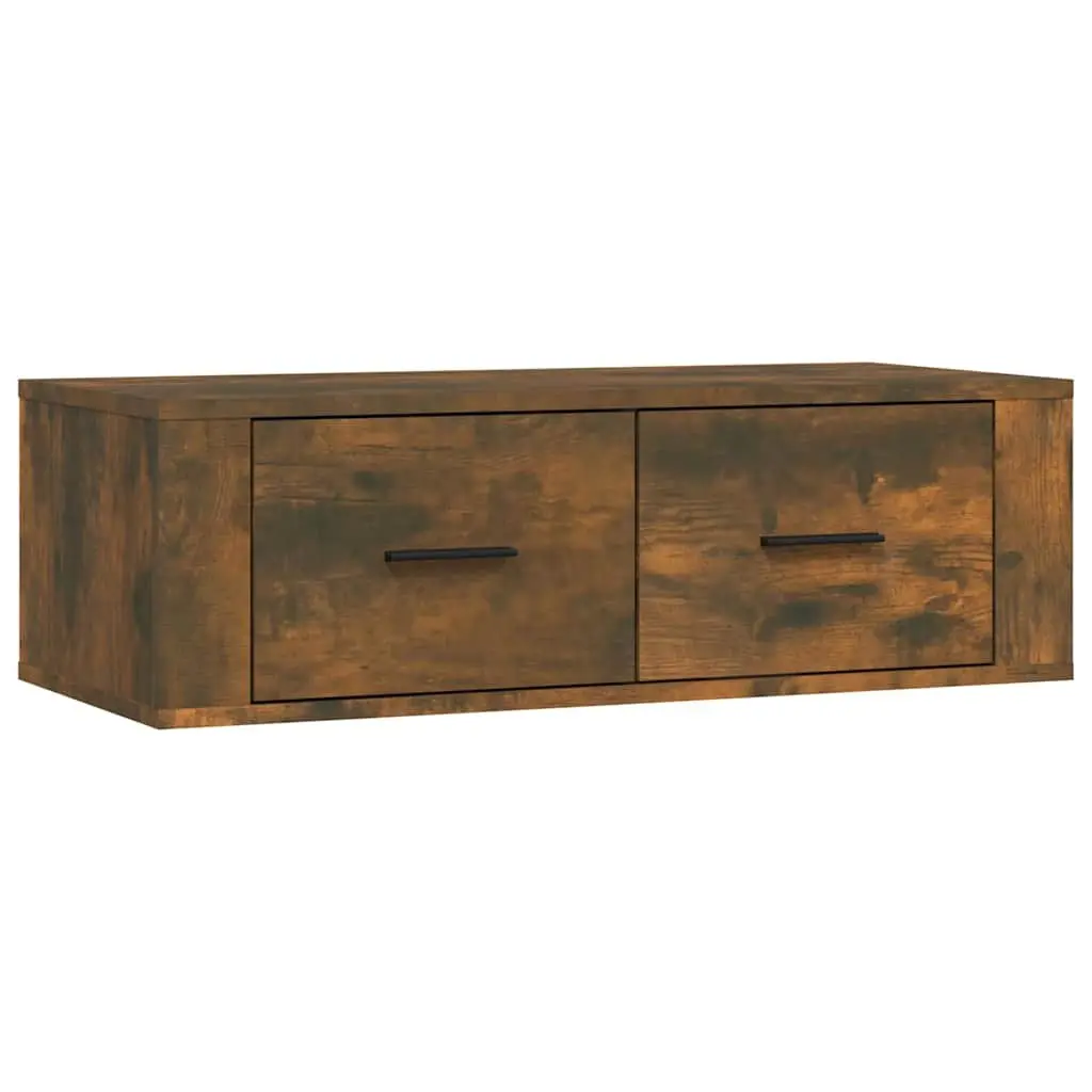 Hanging TV Cabinet Wall-Mounted Brown Engineered Wood 80 x 36 x 25 cm