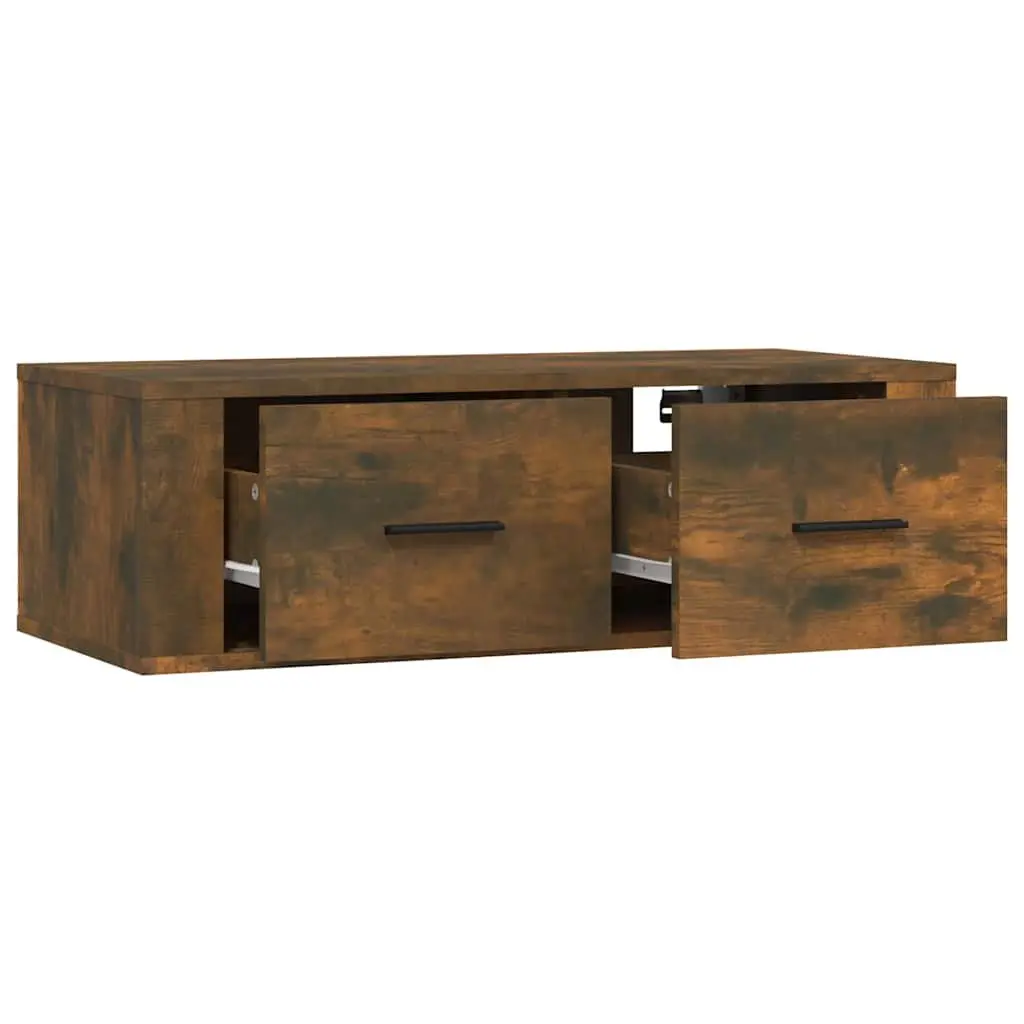 Hanging TV Cabinet Wall-Mounted Brown Engineered Wood 80 x 36 x 25 cm