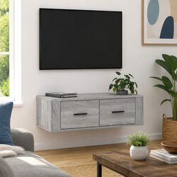 Grey Sonoma Wall-Mounted TV Cabinet for Media Storage