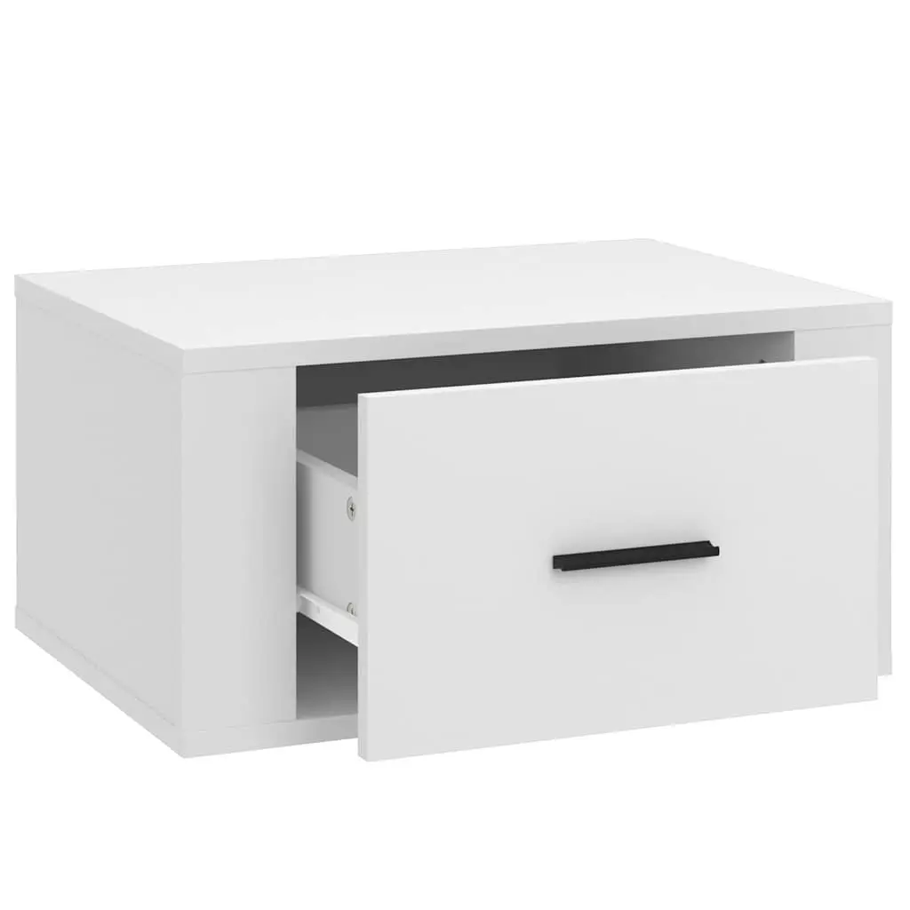 Wall-mounted Bedside Cabinet White Floating 50x36x25 cm Engineered Wood