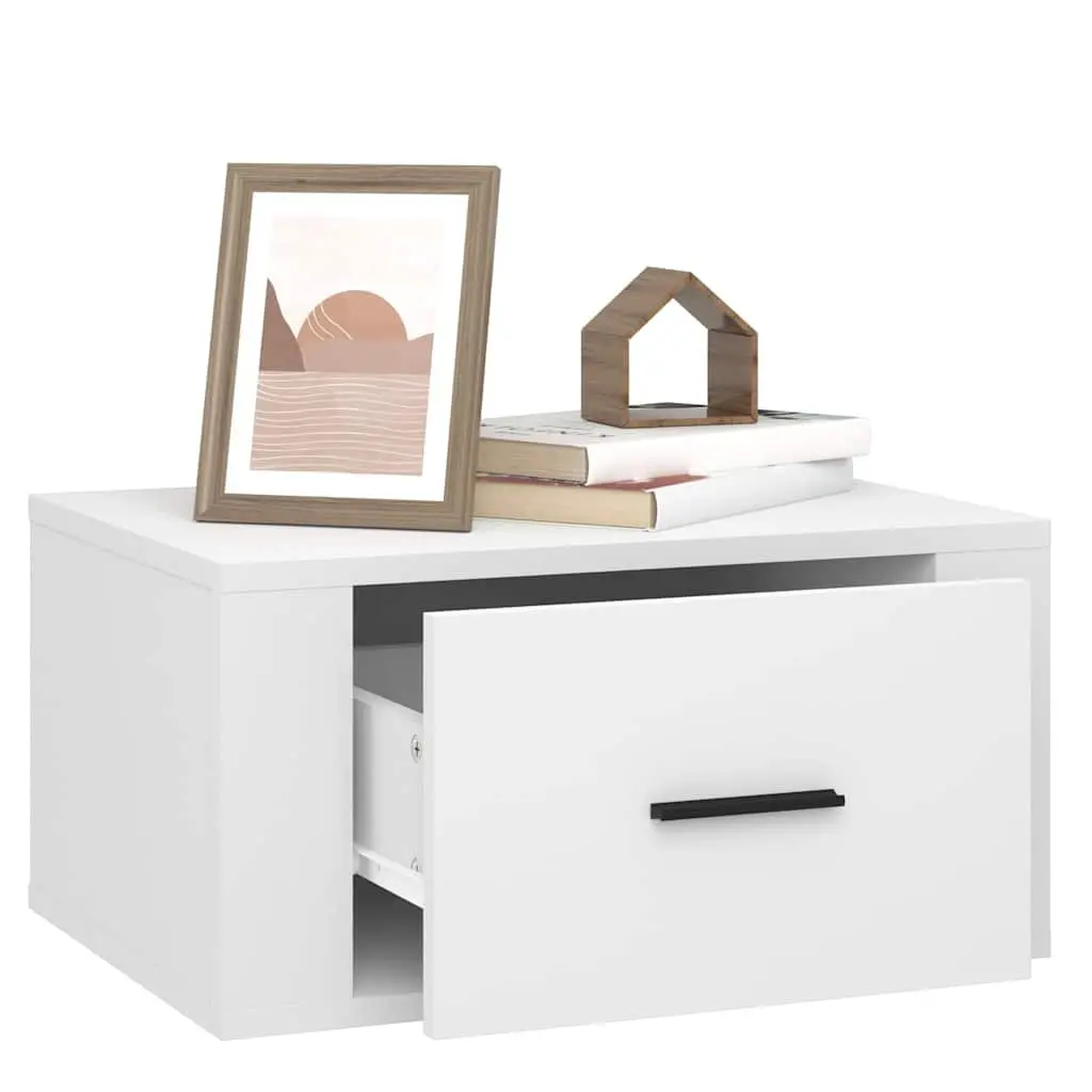 Wall-mounted Bedside Cabinets White Floating 50x36x25 cm Engineered Wood