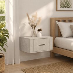 Floating Grey Bedside Cabinet for Elegant Storage