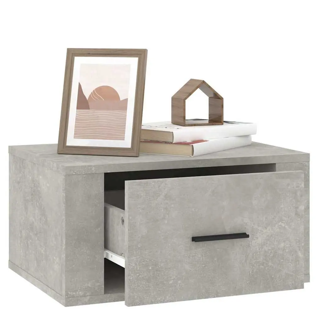 Wall-Mounted Bedside Cabinets Grey 50x36x25 cm Engineered Wood Pair