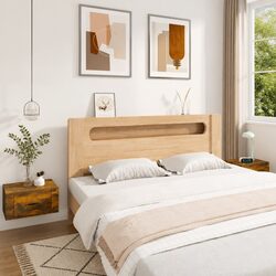 Smoked Oak Wall-Mounted Bedside Cabinets 2 pcs