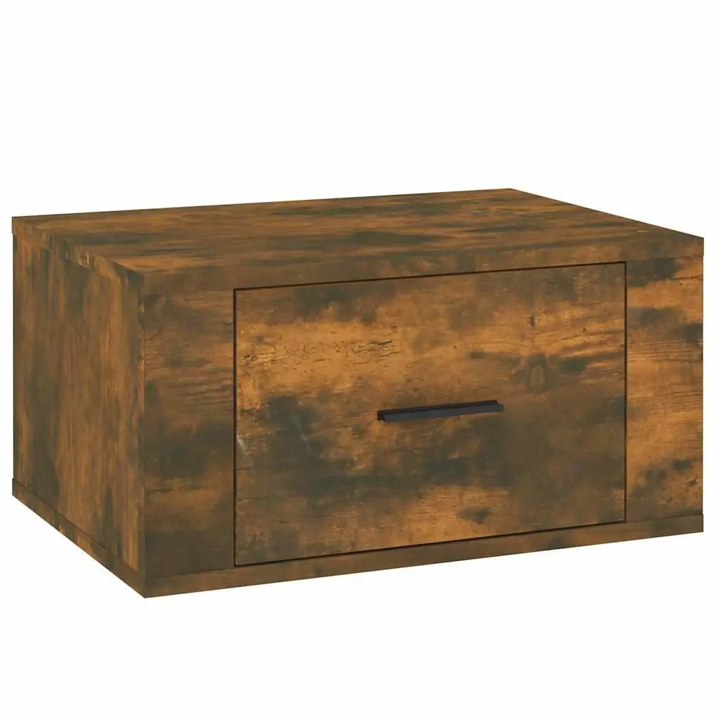 Smoked Oak Wall-Mounted Bedside Cabinets 2 pcs