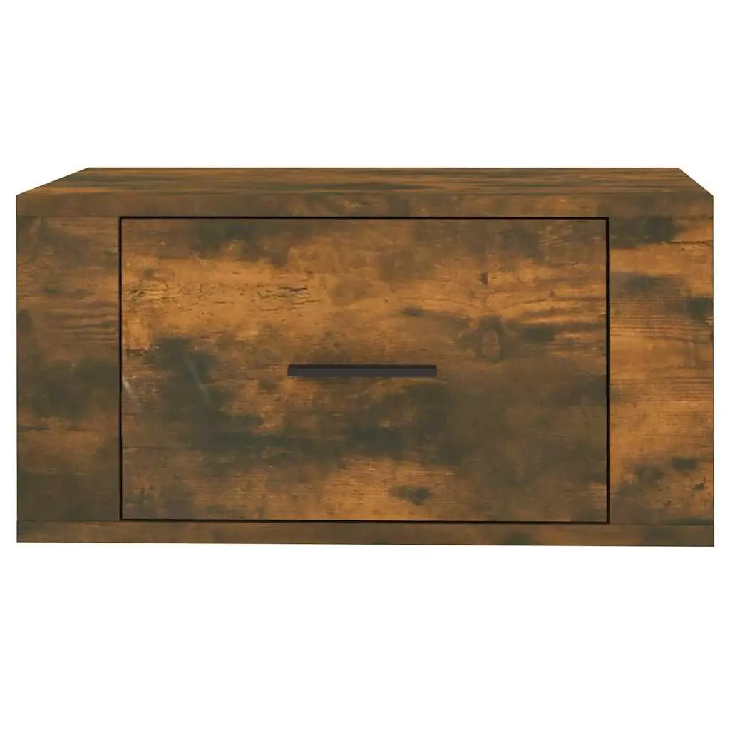 Smoked Oak Wall-Mounted Bedside Cabinets 2 pcs