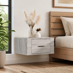 Grey Sonoma Wall-Mounted Bedside Cabinet for Cozy Spaces
