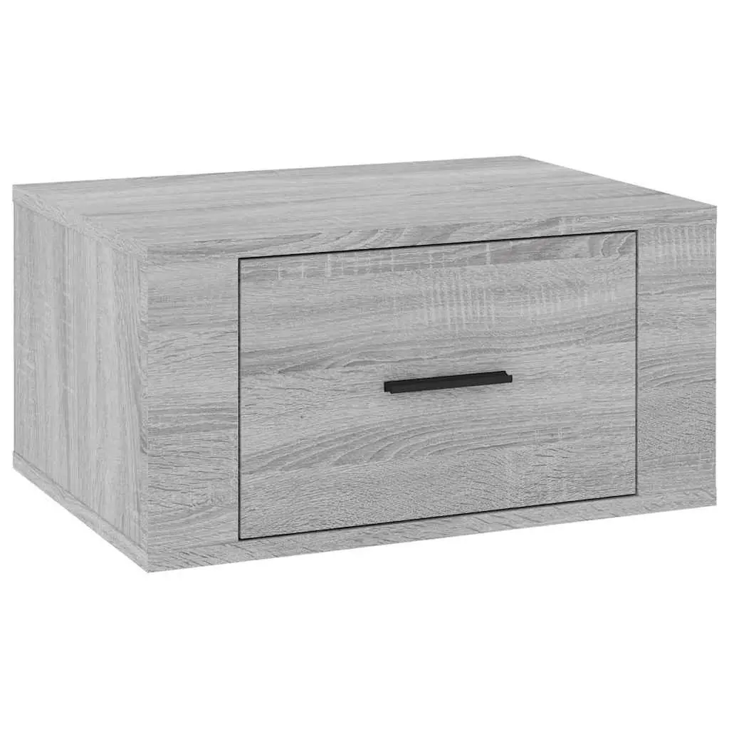 Wall-mounted Bedside Cabinet Grey Sonoma Engineered Wood Floating Storage