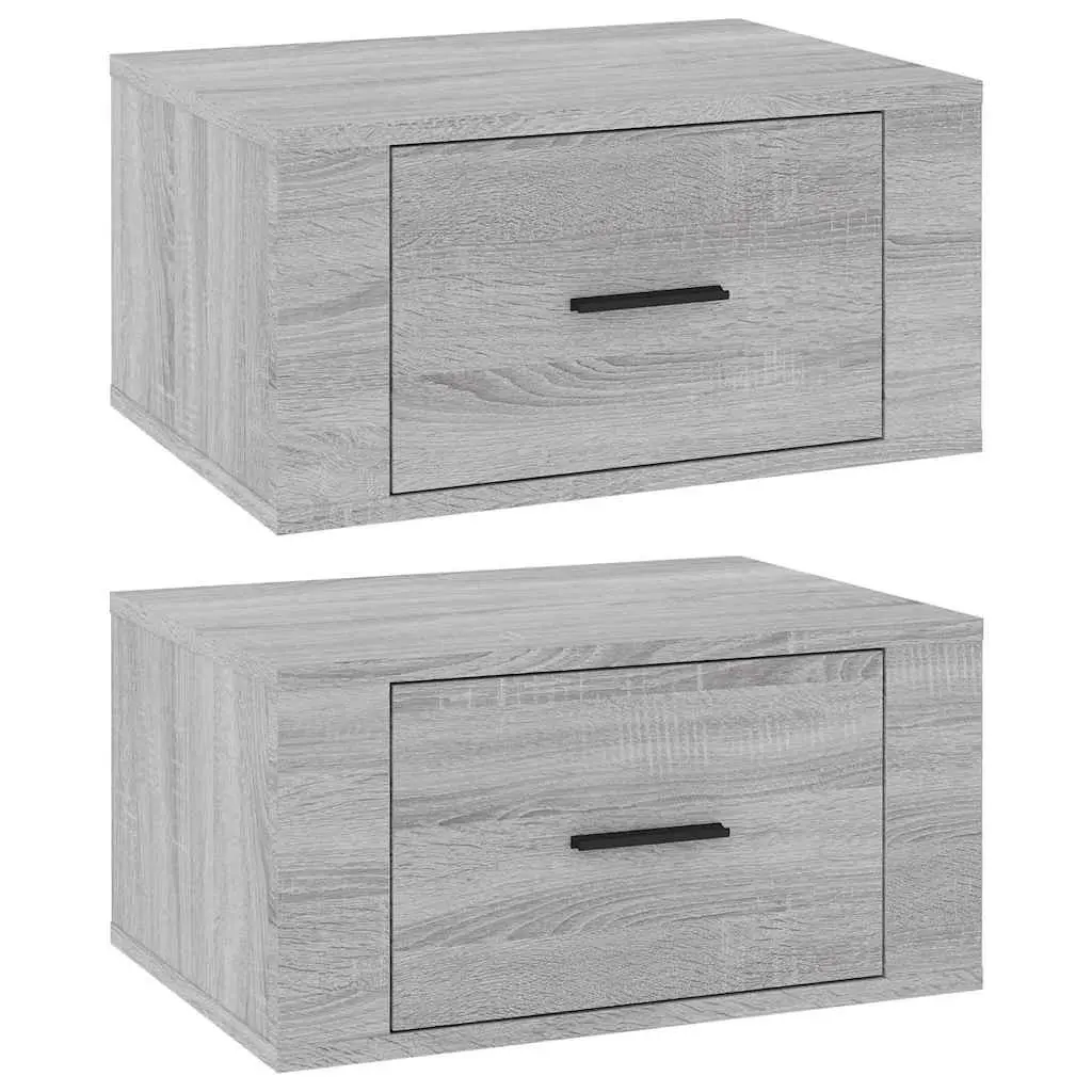 Wall-mounted Bedside Cabinets Grey Sonoma 50 x 36 x 25 cm Engineered Wood