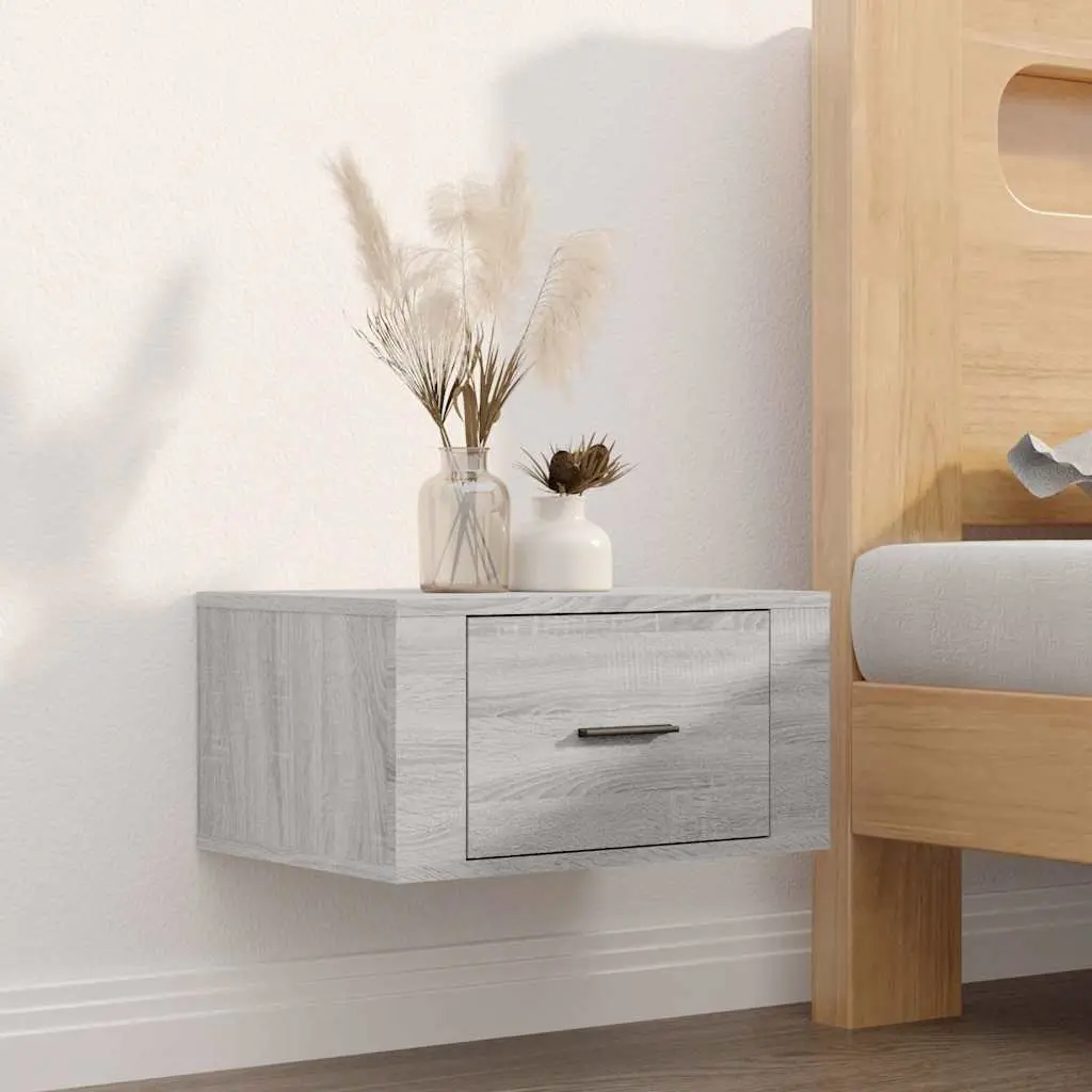 Wall-mounted Bedside Cabinets Grey Sonoma 50 x 36 x 25 cm Engineered Wood