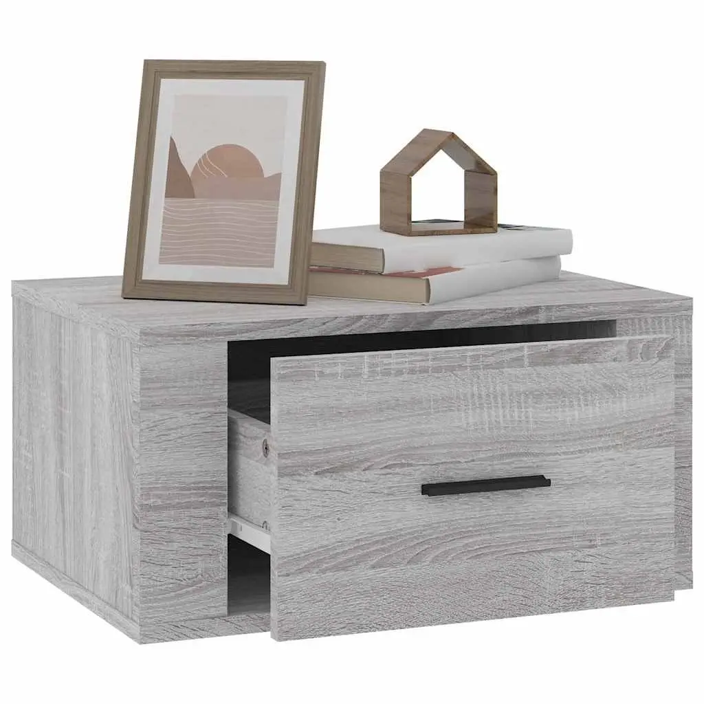 Wall-mounted Bedside Cabinets Grey Sonoma 50 x 36 x 25 cm Engineered Wood