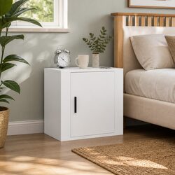 Elegant Wall-Mounted Bedside Cabinet in White