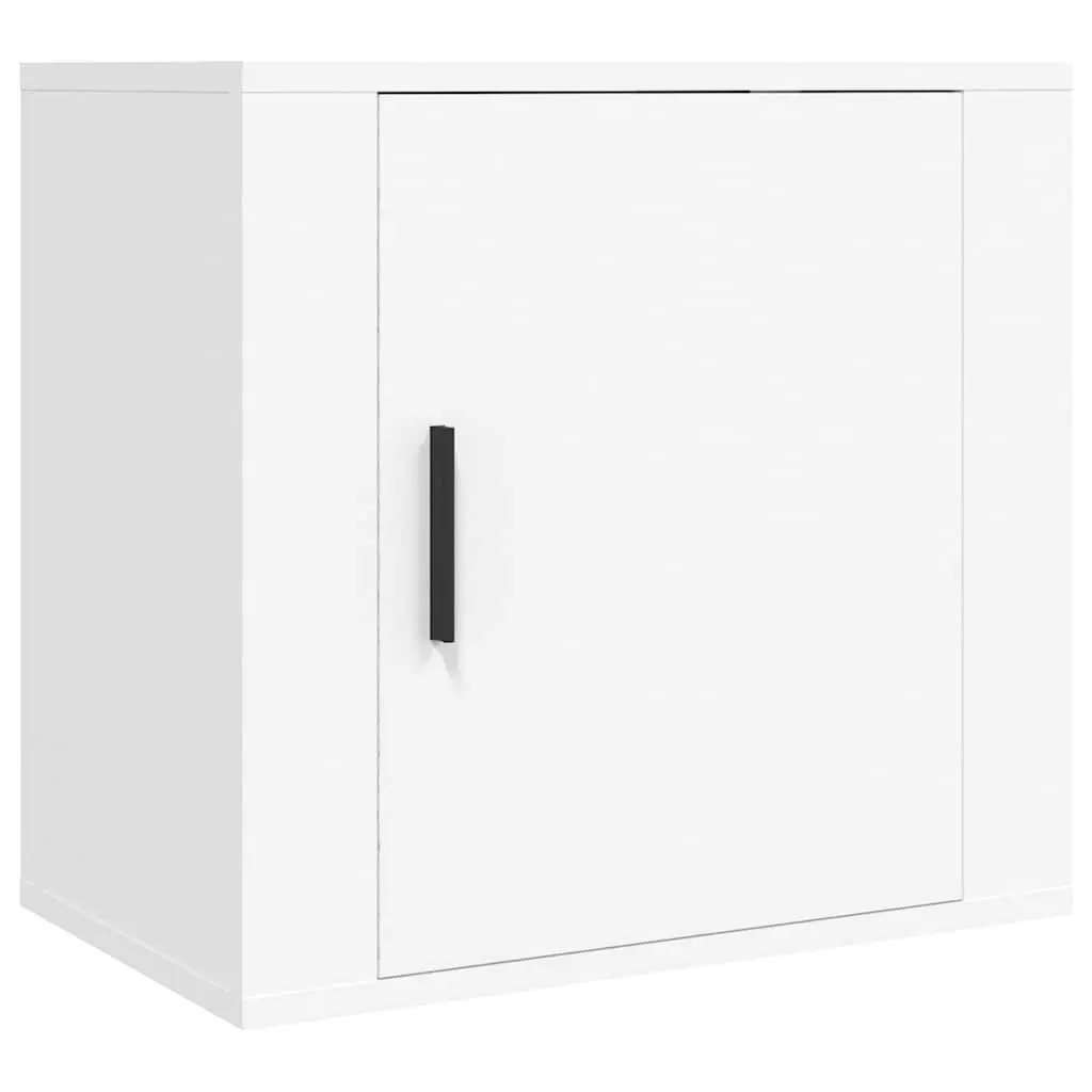 Wall-mounted Bedside Cabinet White Floating 50 x 30 x 47 cm Engineered Wood 2 Piece