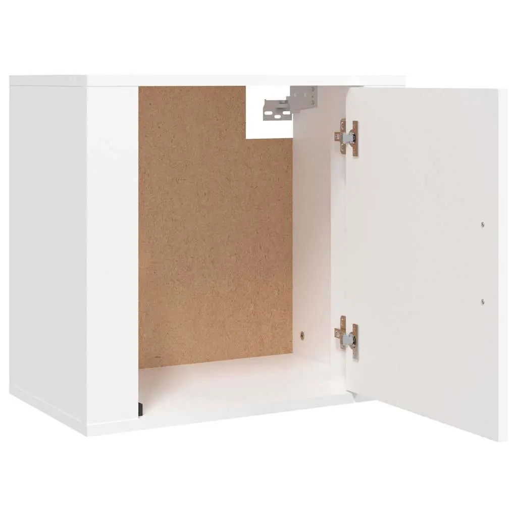 Wall-mounted Bedside Cabinet White Floating 50 x 30 x 47 cm Engineered Wood 2 Piece