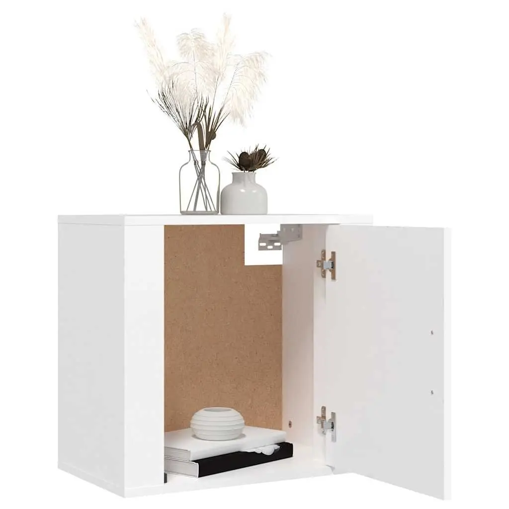 Wall-mounted Bedside Cabinet White Floating 50 x 30 x 47 cm Engineered Wood 2 Piece