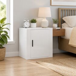 Elegant White High Gloss Floating Bedside Cabinet
