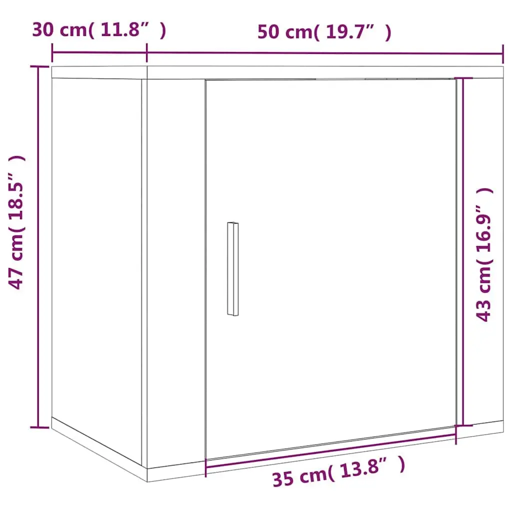 Wall-mounted Bedside Cabinets White Floating 50cm x 30cm x 47cm Engineered Wood