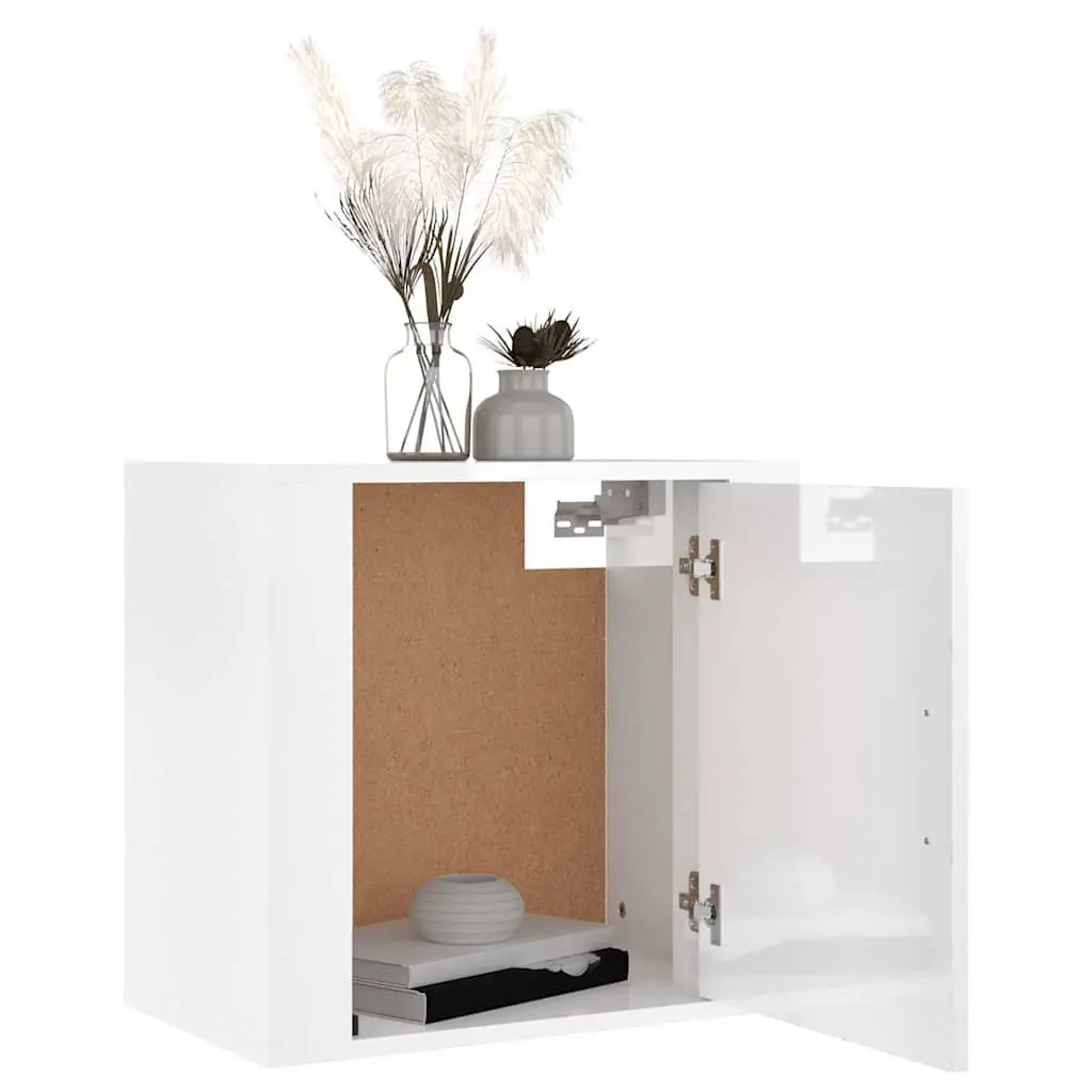 Wall-mounted Bedside Cabinets White Floating 50cm x 30cm x 47cm Engineered Wood