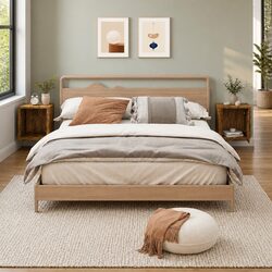 Brown Floating Bedside Cabinets 2 pcs for Cozy Storage