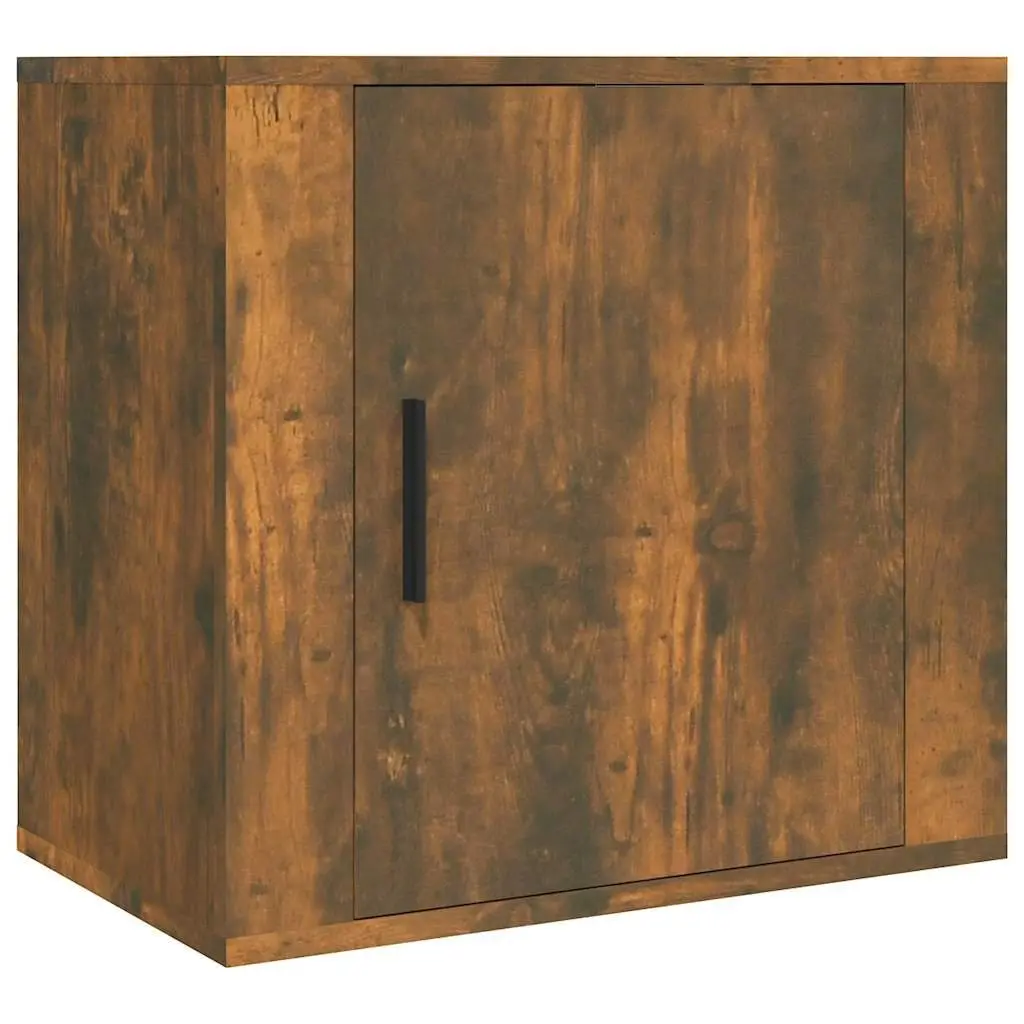 Wall-mounted Bedside Cabinets Brown Floating Storage Units 2 pcs Engineered Wood