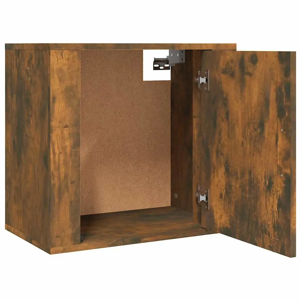 Wall-mounted Bedside Cabinets Brown Floating Storage Units 2 pcs Engineered Wood