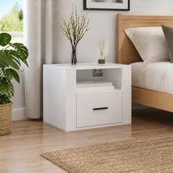 Floating White Bedside Table for Modern Spaces