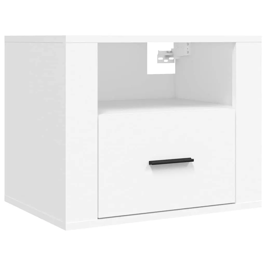 Wall-mounted Bedside Cabinet White Floating Bedside Table Engineered Wood 50 x 36 x 40 cm