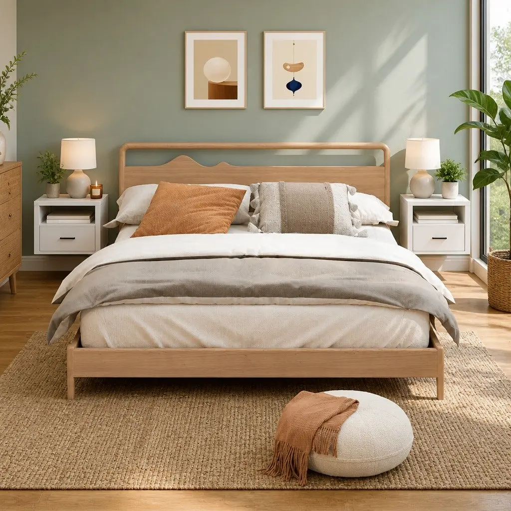 Wall-mounted Bedside Cabinets 2 pcs White Floating Storage Organiser 50x36x40cm