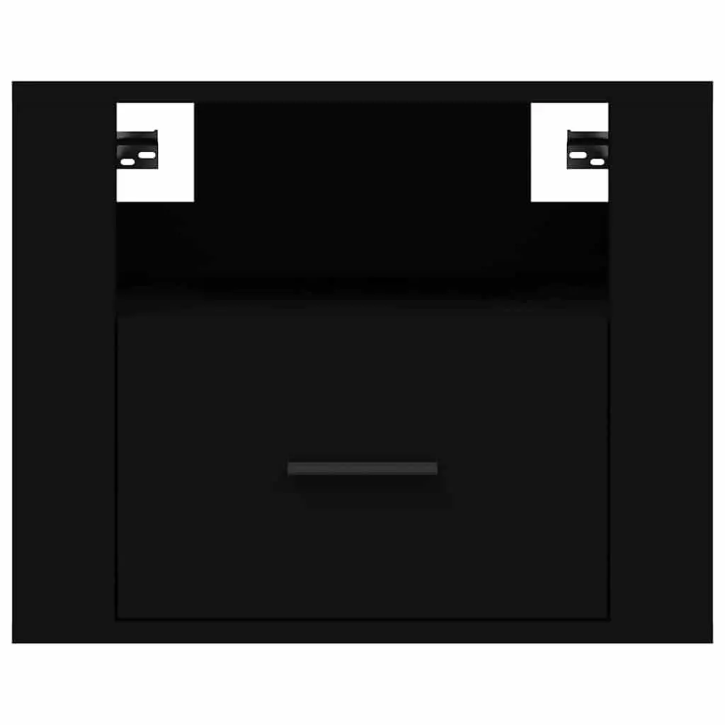 Wall-mounted Bedside Cabinets Black Floating 50x36x40 cm Engineered Wood 2 Piece