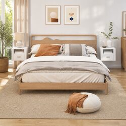 Floating White Bedside Cabinets 2 pcs for Elegant Storage