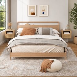 Sonoma Oak Floating Bedside Cabinets 2 pcs