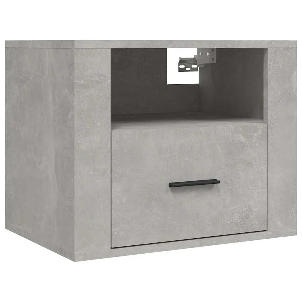 Wall-mounted Bedside Cabinets Grey 50 x 36 x 40 cm Engineered Wood 2 Piece