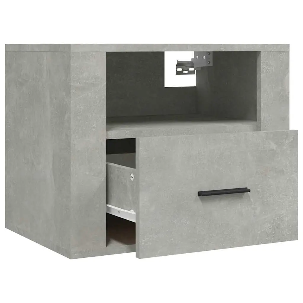 Wall-mounted Bedside Cabinets Grey 50 x 36 x 40 cm Engineered Wood 2 Piece