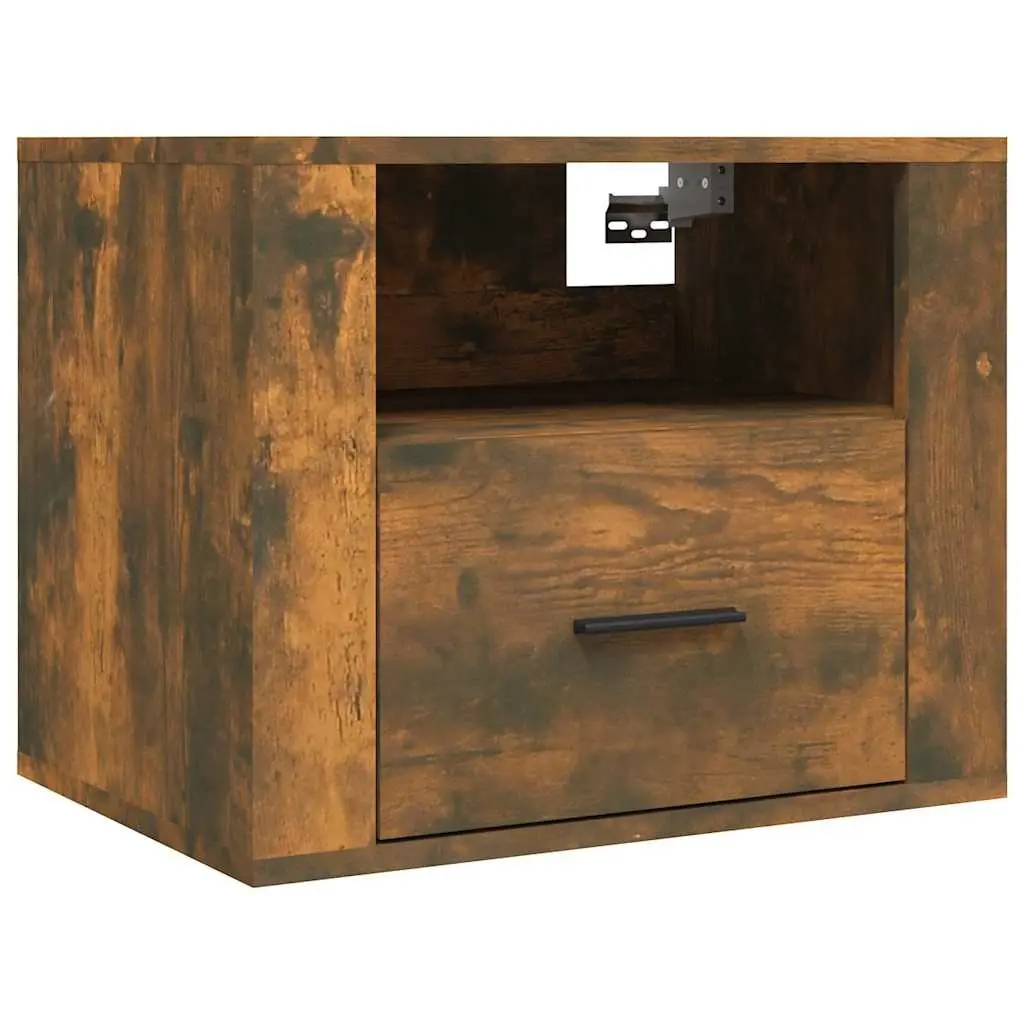 Brown Floating Bedside Cabinets 2 pcs for Storage