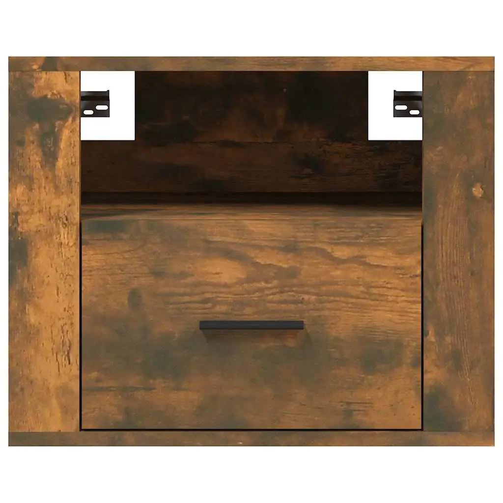 Brown Floating Bedside Cabinets 2 pcs for Storage