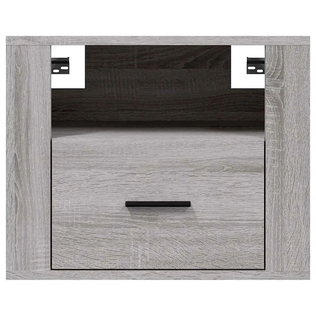 Wall-mounted Bedside Cabinets Grey Sonoma Floating Storage Organiser 50 x 36 x 40 cm Engineered Wood 2 Piece