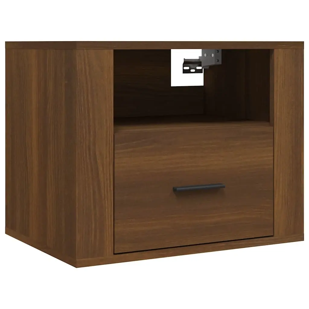 Brown Floating Bedside Cabinets 2 pcs for Bedroom