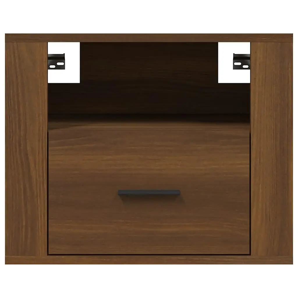 Brown Floating Bedside Cabinets 2 pcs for Bedroom