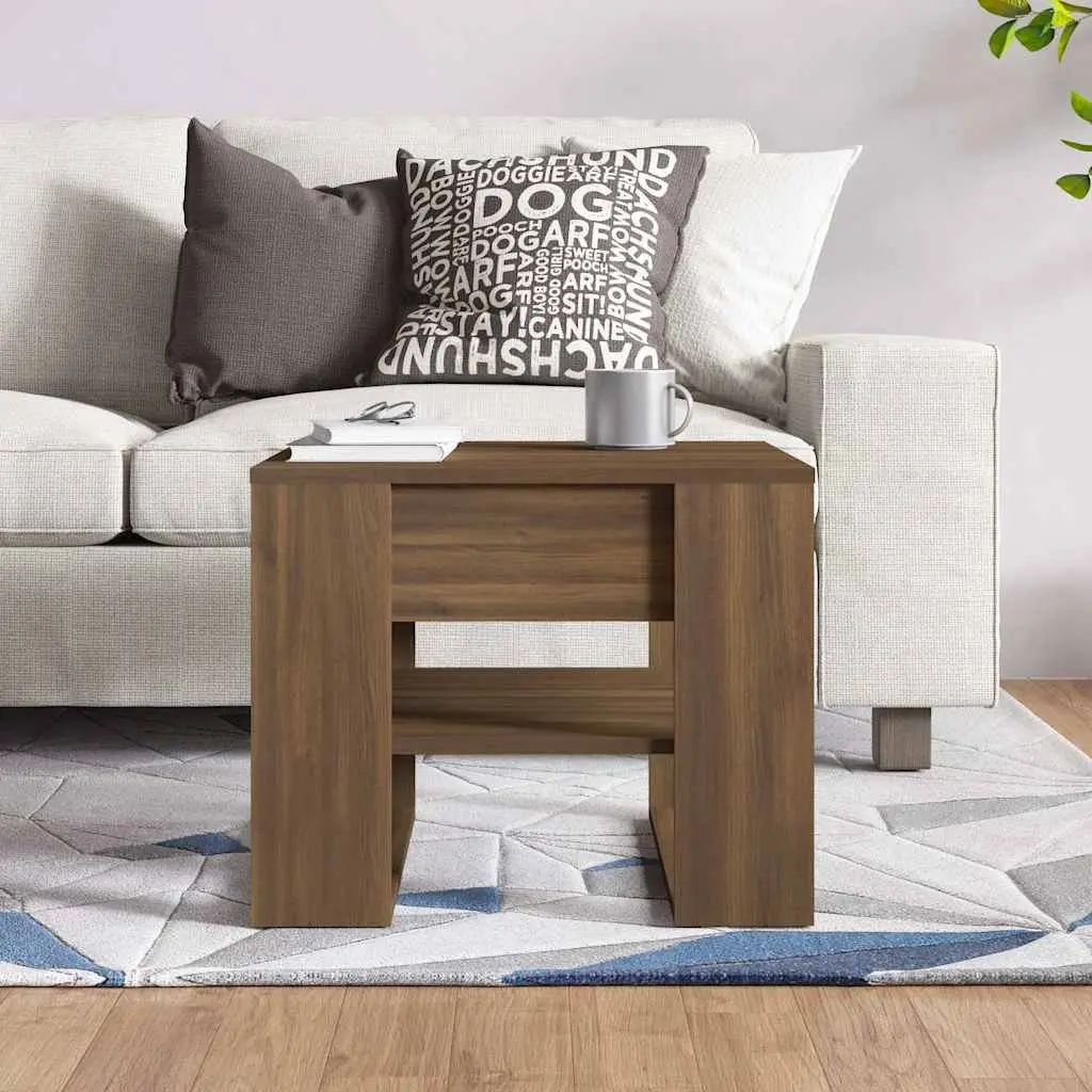 Coffee Table Engineered Wood Brown Storage Shelf 55x55x45cm Living Room Furniture
