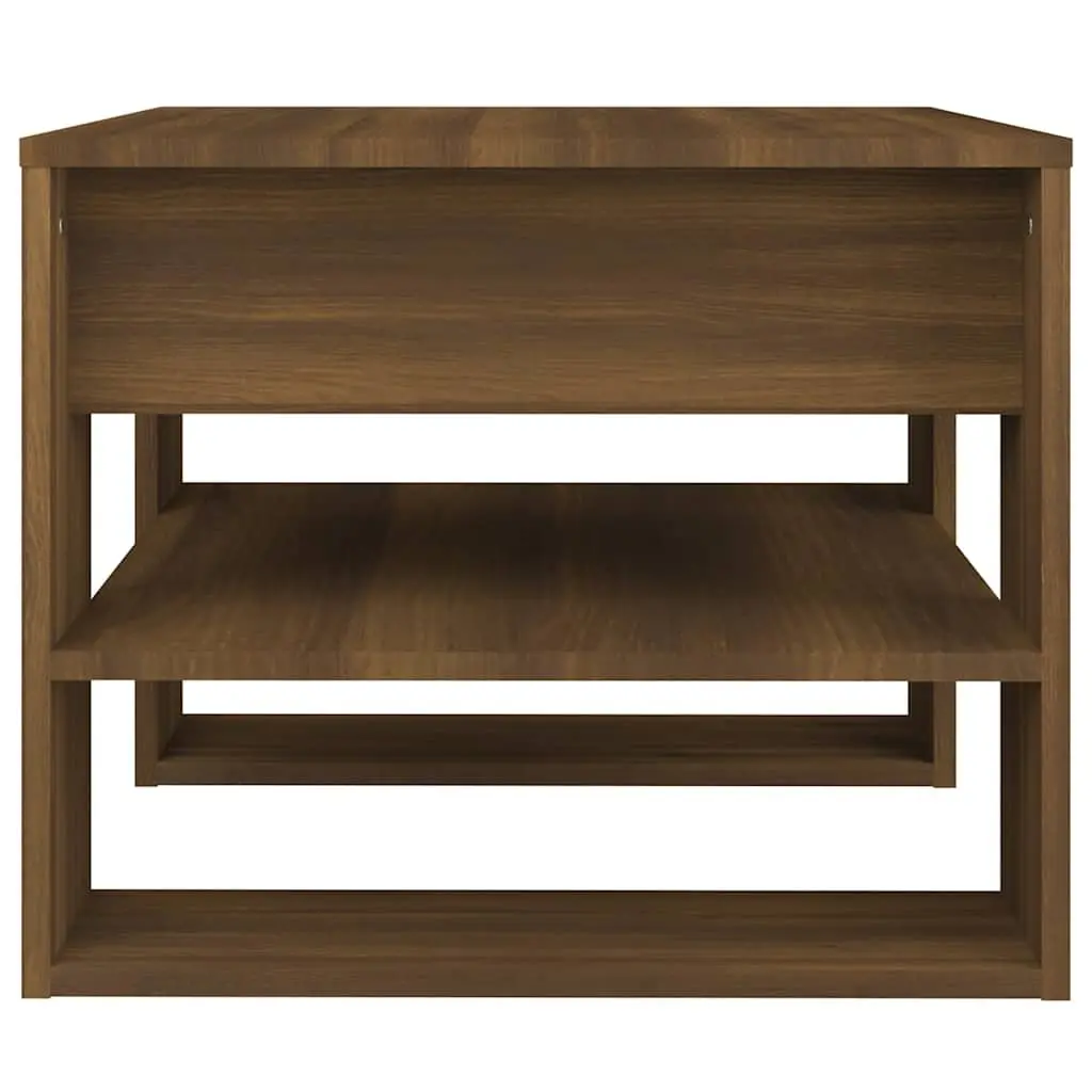 Coffee Table Engineered Wood Brown Storage Shelf 55x55x45cm Living Room Furniture