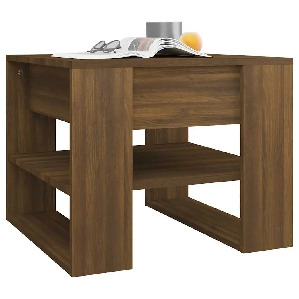 Coffee Table Engineered Wood Brown Storage Shelf 55x55x45cm Living Room Furniture