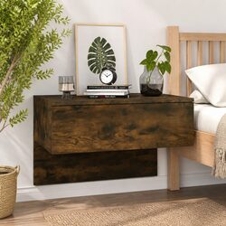 Floating Bedside Cabinet in Smoked Oak for Cozy Spaces